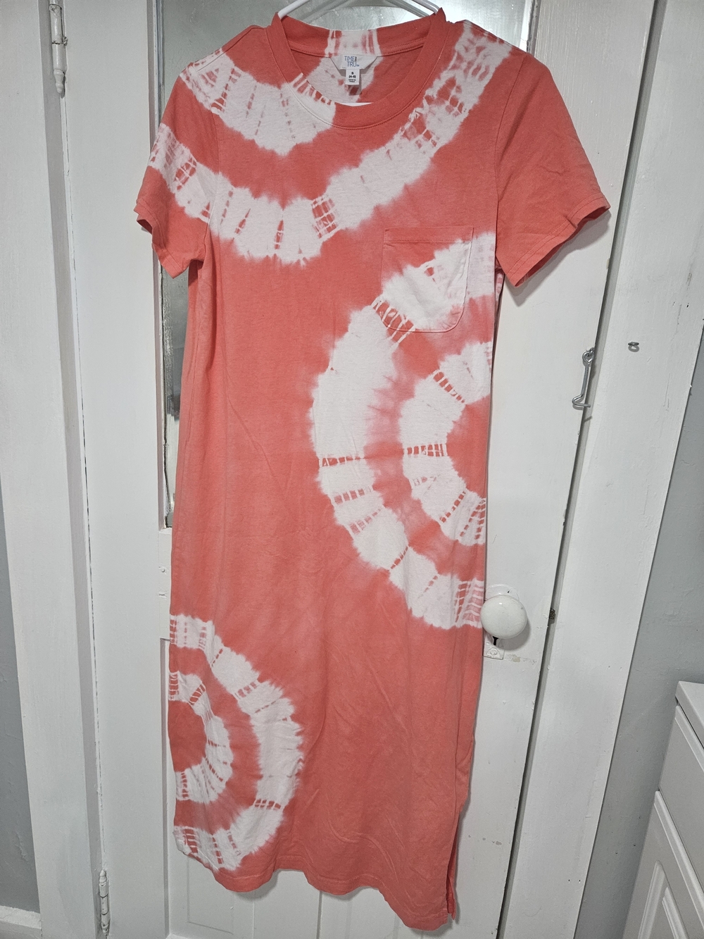 Time and Tru Women's Midi Tie-Dye T-Shirt Dress